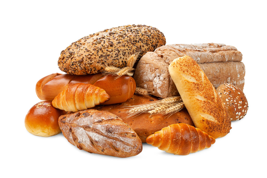 Glutén tartalmú kenyérfélék, kalács, croissant.