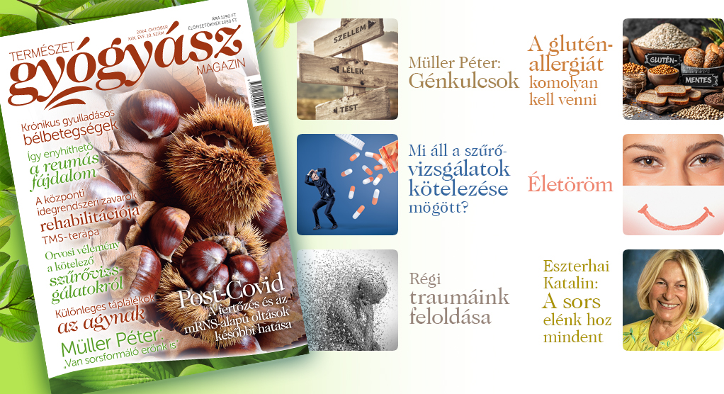 Természetgyógyász magazin, október, ajánló
