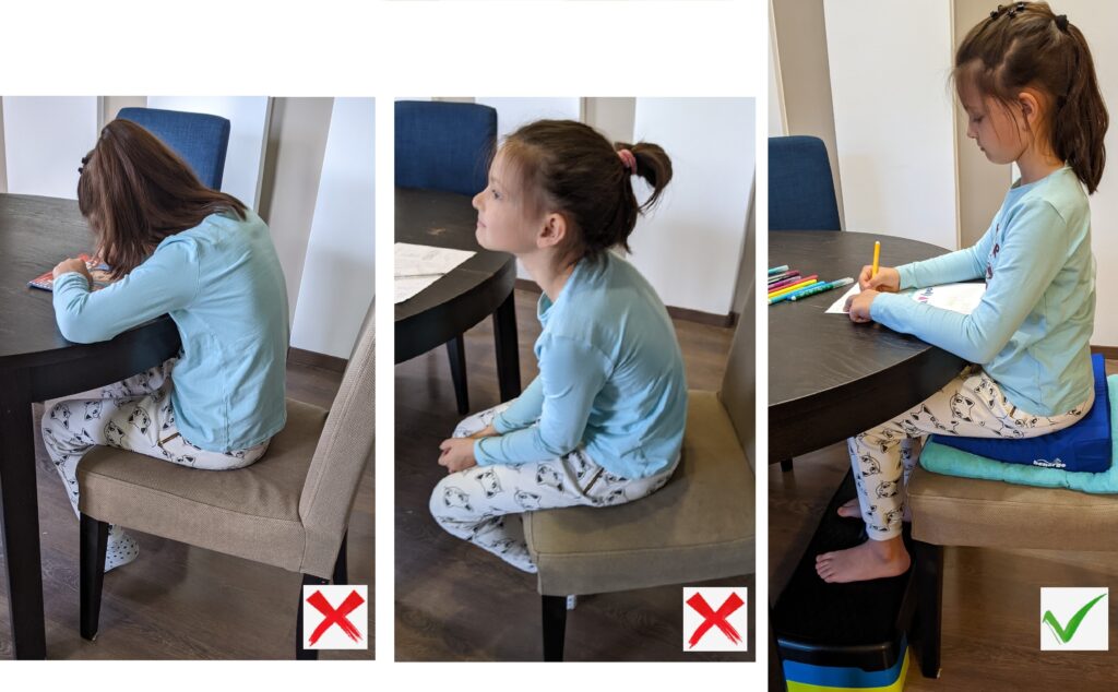 Különböző testhelyzetek ülés közben