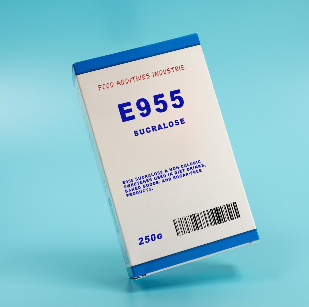 E955 szukralóz egy dobozban.