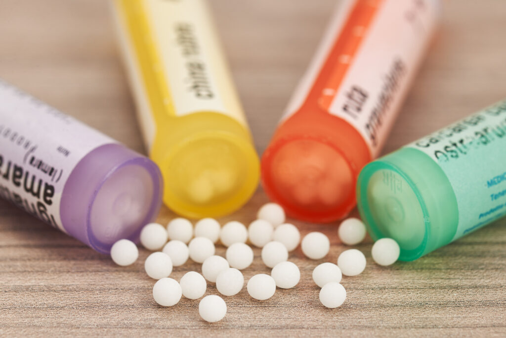 Homeopátiás készítmények, golyók.