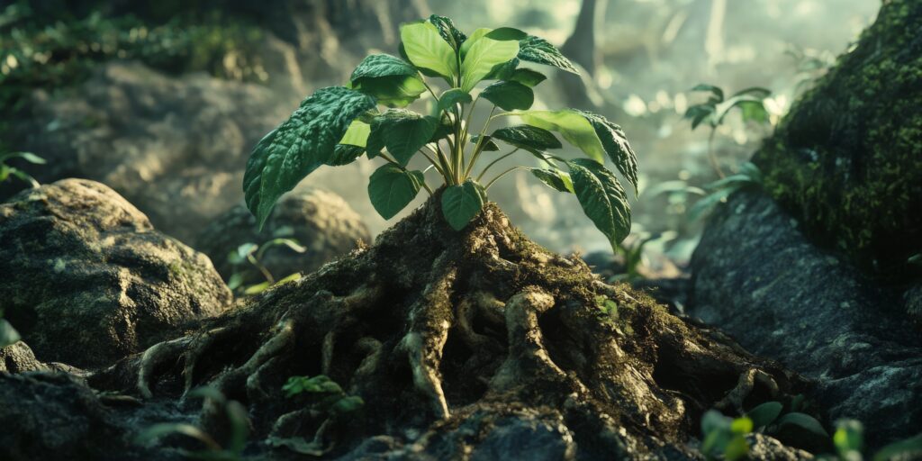 Mandragóra (Mandragora officinarum) erdőben.